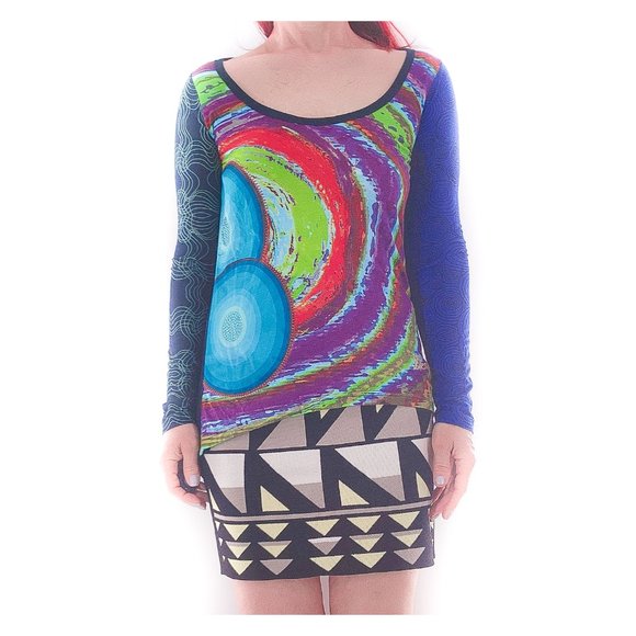 Desigual Tops - DESIGUAL Beaded Colorful Top